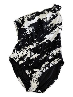 NWOT Carmen Marc Valvo One Shoulder One Piece Swimsuit Size 12